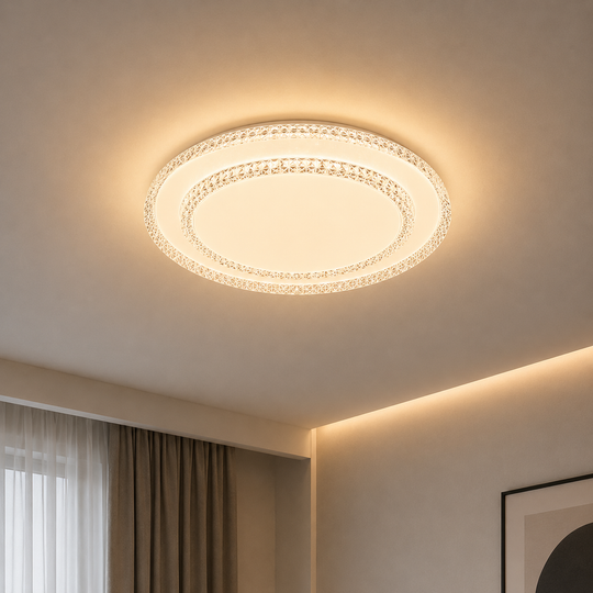 QIKIQTAALUK Lustre LED Noble, 40 W, diamètre 38 cm, lumière chaude/neutre/froide, blanc
