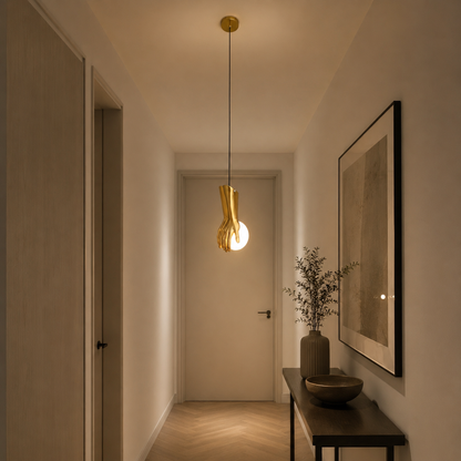 Lustra LED RUKI, 15x20cm, 1xG9, Sticla si Resina, Auriu