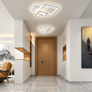 Lustre LED SQUARE 57W, 3 Carrés, Lumière Froid/Chaud/Neutre, Blanc