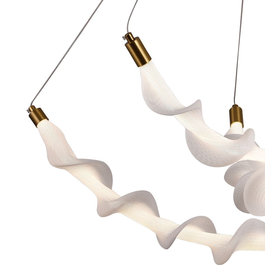 Lustre LED suspendu en acrylique UNDA Crown, 28 W, lumière chaude/neutre/froide 3000/4000/6000 K, blanc, hauteur réglable, lustres modernes en métal et acrylique Titre par défaut Alessandro Design