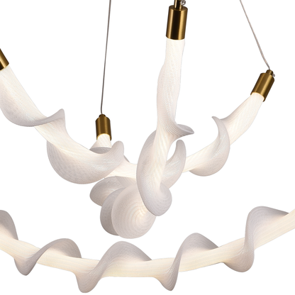Lustre LED suspendu en acrylique UNDA Crown, 28 W, lumière chaude/neutre/froide 3000/4000/6000 K, blanc, hauteur réglable, lustres modernes en métal et acrylique Titre par défaut Alessandro Design