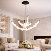 Lustre LED suspendu en acrylique UNDA Crown, 28 W, lumière chaude/neutre/froide 3000/4000/6000 K, blanc, hauteur réglable, lustres modernes en métal et acrylique Titre par défaut Alessandro Design