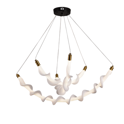 Lustre LED suspendu en acrylique UNDA Crown, 28 W, lumière chaude/neutre/froide 3000/4000/6000 K, blanc, hauteur réglable, lustres modernes en métal et acrylique Titre par défaut Alessandro Design