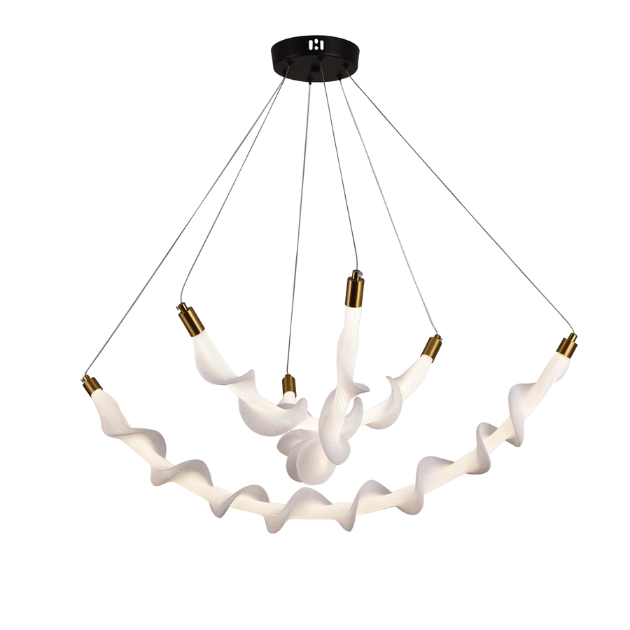 Lustre LED suspendu en acrylique UNDA Crown, 28 W, lumière chaude/neutre/froide 3000/4000/6000 K, blanc, hauteur réglable, lustres modernes en métal et acrylique Titre par défaut Alessandro Design
