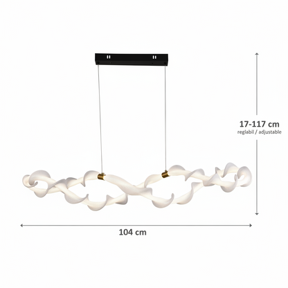 Lustre LED suspendu en acrylique UNDA Infinity, 36 W, lumière chaude/neutre/froide 3000/4000/6000 K, blanc doré, lustres modernes à hauteur réglable Titre par défaut Alessandro Design