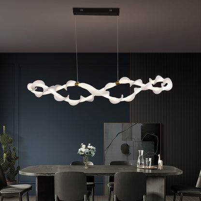 Lustre LED suspendu en acrylique UNDA Infinity, 36 W, lumière chaude/neutre/froide 3000/4000/6000 K, blanc doré, lustres modernes à hauteur réglable Titre par défaut Alessandro Design