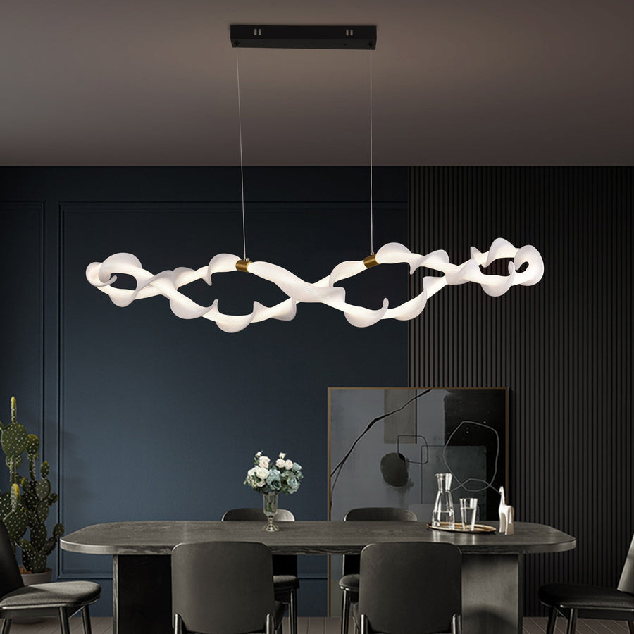 Lustre LED suspendu en acrylique UNDA Infinity, 36 W, lumière chaude/neutre/froide 3000/4000/6000 K, blanc doré, lustres modernes à hauteur réglable Titre par défaut Alessandro Design