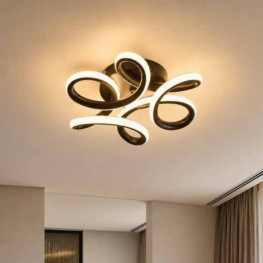 Lustre LED VERTEX HELIX, 65W, Lumière froide/chaude/neutre, Noir