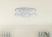 Lustre LED avec télécommande et cristal DAISY 72W, 6 éléments, Lumière Froide/Chaude/Neutre, Dimmable, Blanc