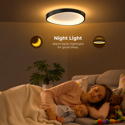Lustre LED avec télécommande, PL103/520BK, 29W, diamètre 50 cm, lumière chaude/froide/neutre, noir