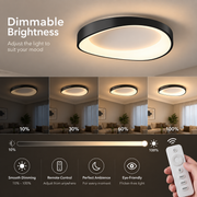 Lustre LED avec télécommande, PL103/520BK, 29W, diamètre 50 cm, lumière chaude/froide/neutre, noir