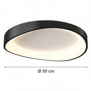 Plafonnier LED avec télécommande, PL103/520BK, 29 W, diamètre 50 cm, lumière chaude/froide/neutre, lustres LED noirs avec télécommande Titre par défaut Alessandro Design