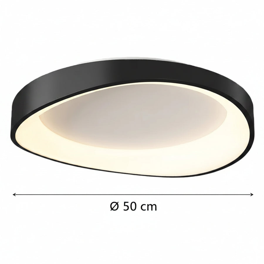 Plafonnier LED avec télécommande, PL103/520BK, 29 W, diamètre 50 cm, lumière chaude/froide/neutre, lustres LED noirs avec télécommande Titre par défaut Alessandro Design