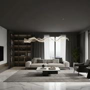Lustre LED avec télécommande, suspendu AMI 63W, linéaire, lumière froide/chaude/neutre, doré, lustres LED réglables en hauteur avec télécommande Titre par défaut Alessandro Design