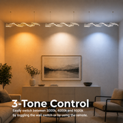 Lustre LED avec Télécommande, Suspendu AMI 63W, Linéaire, Lumière Froide/Chaude/Neutre, Or, Hauteur Réglable