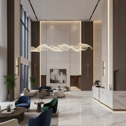 Lustre LED avec télécommande, suspendu AMI 63W, linéaire, lumière froide/chaude/neutre, doré, lustres LED réglables en hauteur avec télécommande Titre par défaut Alessandro Design