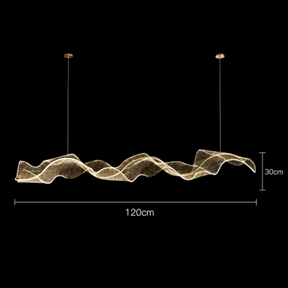 Lustre LED avec Télécommande, Suspendu AMI 63W, Linéaire, Lumière Froide/Chaude/Neutre, Or, Hauteur Réglable