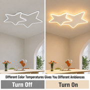 Lustre LED avec télécommande 41W, Étoiles, Lumière Froide/Chaude/Neutre, Dimmable, Blanc