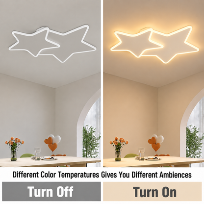 Lustre LED avec télécommande 41W, Étoiles, Lumière Froide/Chaude/Neutre, Dimmable, Blanc