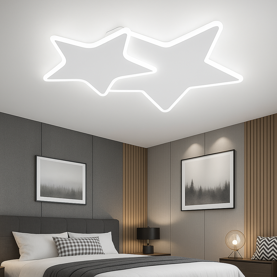 Lustre LED avec télécommande 41W, Étoiles, Lumière Froide/Chaude/Neutre, Dimmable, Lustre LED blanc avec télécommande Default Title Alessandro Design