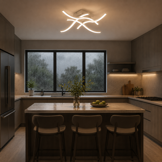 Lustre LED avec télécommande ANADYR 40W, 4 Éléments, Lumière Froide/Chaude/Neutre, Dimmable, Blanc