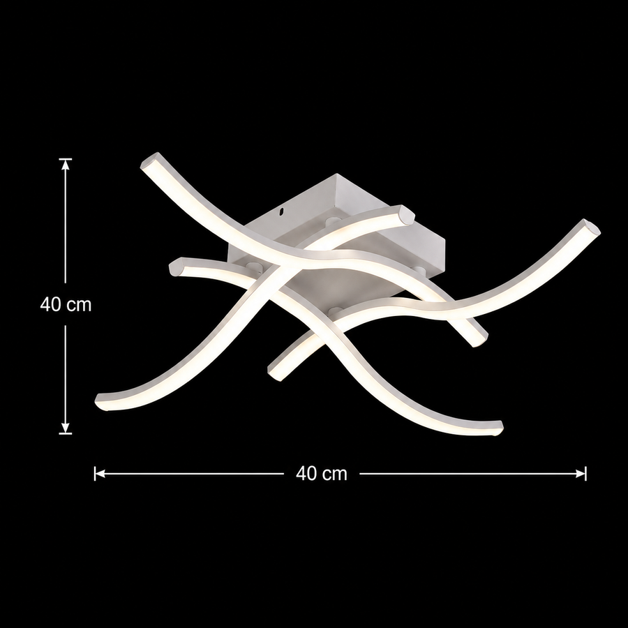 Lustre LED avec télécommande ANADYR 40W, 4 Éléments, Lumière Froide/Chaude/Neutre, Dimmable, Blanc