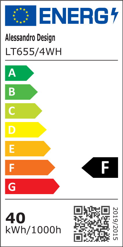 Lustre LED avec télécommande ANADYR 40W, 4 Éléments, Lumière Froide/Chaude/Neutre, Dimmable, Blanc