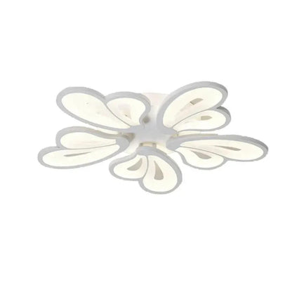 Lustre LED avec télécommande BLOSSOM 95W, 5 pétales, Lumière Froide/Chaude/Neutre 3000K/4000K/6000K, Dimmable, Blanc, Métal et Acrylique Lustres LED avec Télécommande Titre par défaut Alessandro Design
