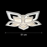 Lustre LED avec télécommande DALIA 96W, 5 pétales, Lumière froide/chaude/neutre, Dimmable, Blanc