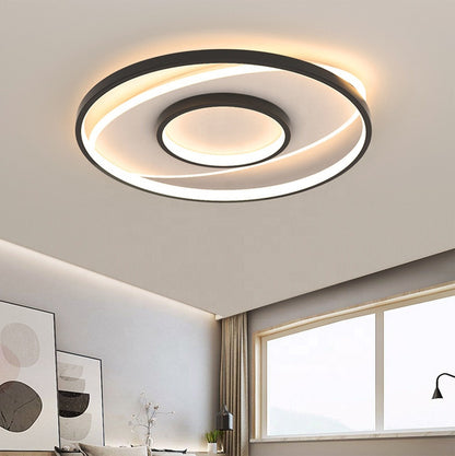 Lustre LED avec télécommande FIGURATO, 63W, 3 Cercles, Lumière Froide/Chaude/Neutre, Dimmable, Noir Lustres LED avec Télécommande Default Title Alessandro Design