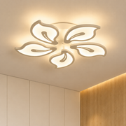 Lustre LED avec télécommande JASMINE 73W, 5 pétales, Lumière Froide/Chaude/Neutre, Dimmable, Blanc
