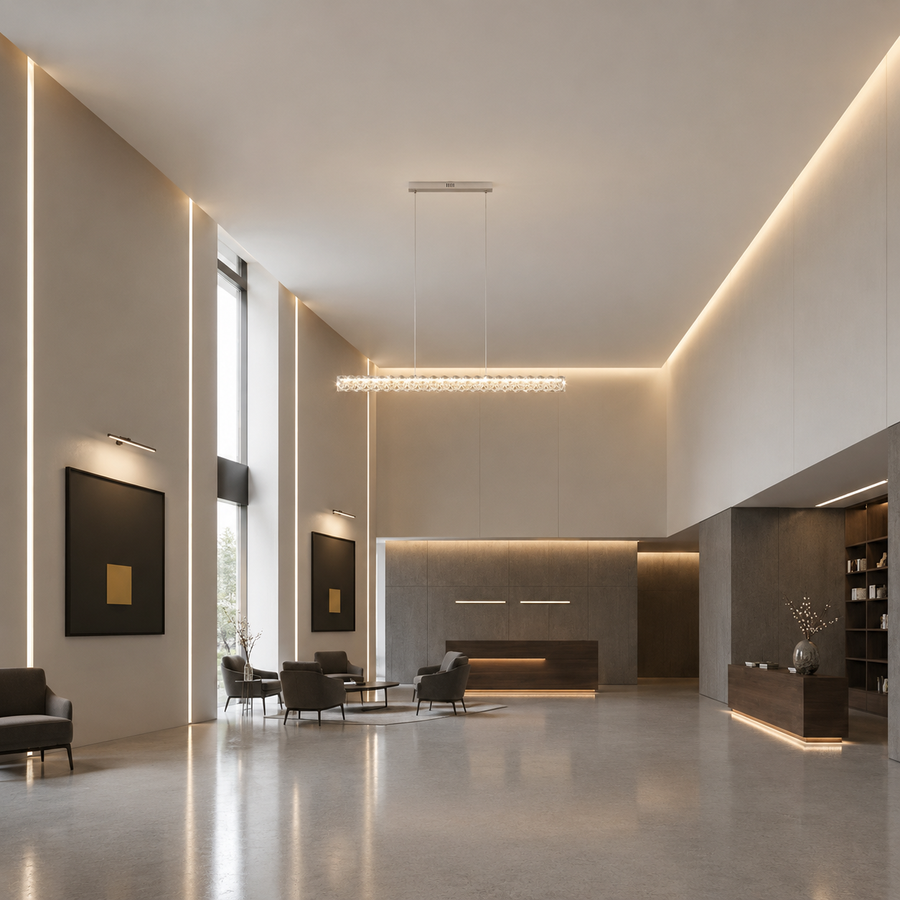 KANGNING Lustre LED télécommandé, 3000K/4000K/6000K, 120W, métal et acrylique, blanc