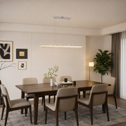 KANGNING Lustre LED télécommandé, 3000K/4000K/6000K, 120W, métal et acrylique, blanc