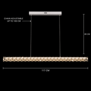 KANGNING Lustre LED télécommandé, 3000K/4000K/6000K, 120W, métal et acrylique, blanc