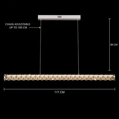 KANGNING Lustre LED télécommandé, 3000K/4000K/6000K, 120W, métal et acrylique, blanc