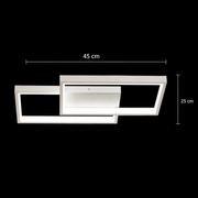 Lustre LED avec télécommande LANDYN 37W, 2 Carrés, Lumière Froide/Chaude/Neutre, Dimmable, Blanc