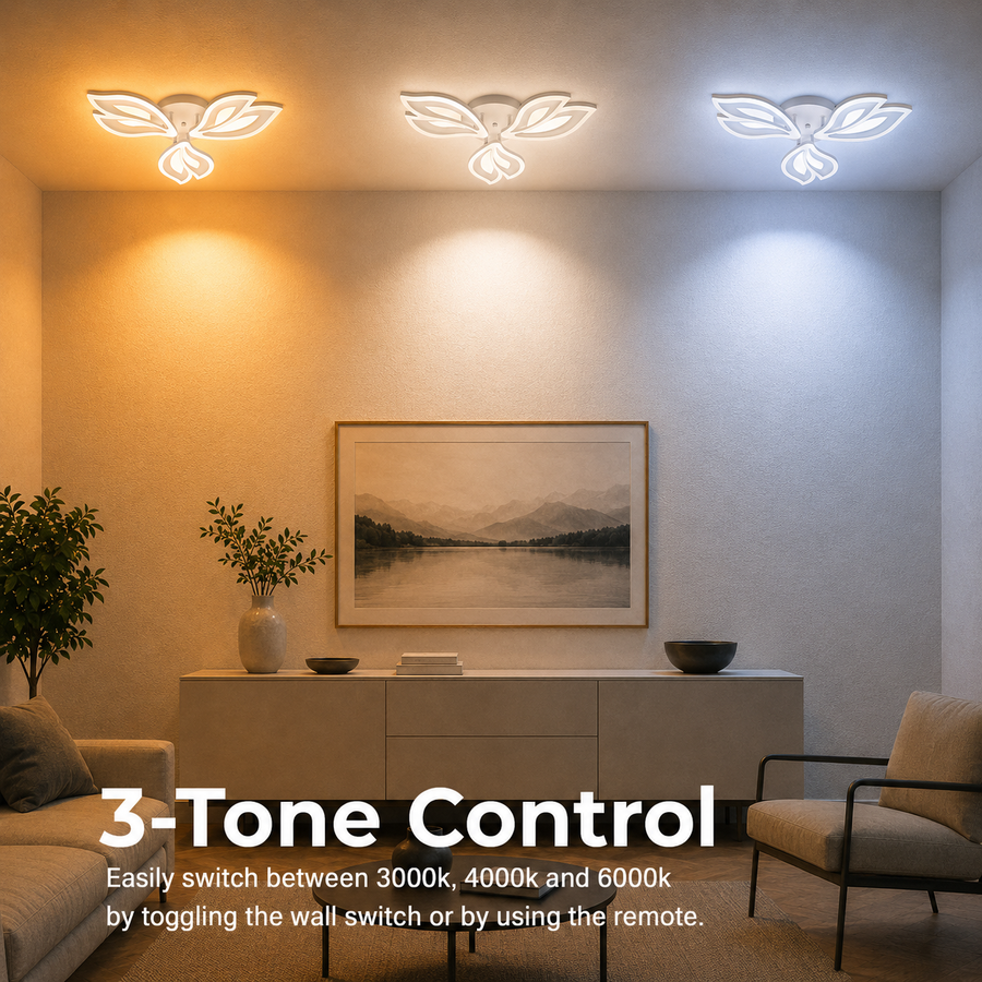Lustre LED avec télécommande LILY 40W, 3 éléments, Lumière Froide/Chaude/Neutre, Dimmable, Lustre LED Blanc avec télécommande Default Title Alessandro Design