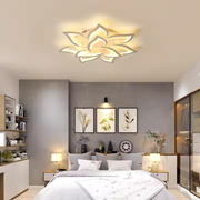 Lustre LED avec télécommande LOTUS 91W, 9 pétales, Lumière Froide/Chaude/Neutre, Dimmable, Lustre LED Blanc avec télécommande Default Title Alessandro Design