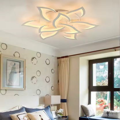 Lustre LED avec télécommande LOTUS 91W, 9 pétales, Lumière Froide/Chaude/Neutre, Dimmable, Lustre LED Blanc avec télécommande Default Title Alessandro Design