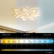 Lustre LED avec télécommande LOTUS 91W, 9 pétales, Lumière Froide/Chaude/Neutre, Dimmable, Lustre LED Blanc avec télécommande Default Title Alessandro Design