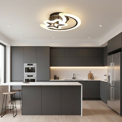 Lustre LED avec télécommande MOON AND STAR 59W, 2 Éléments, Lumière Froide/Chaude/Neutre, Dimmable, Noir