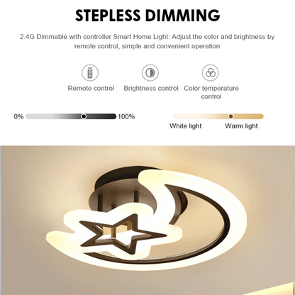 Lustre LED avec télécommande MOON AND STAR 59W, 2 éléments, Lumière Froide/Chaude/Neutre, Dimmable, Noir Lustres LED avec télécommande Default Title Alessandro Design