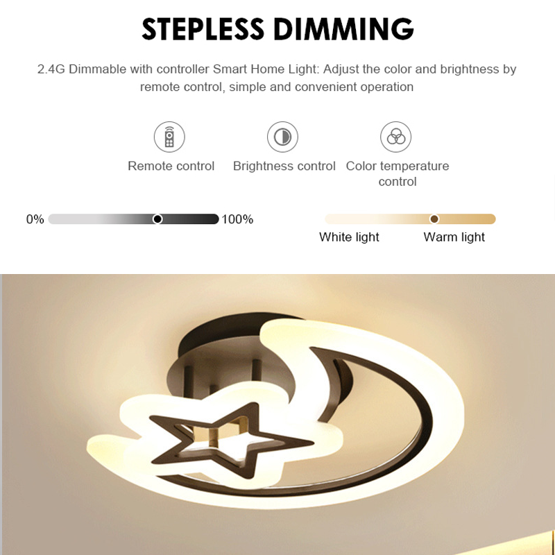 Lustre LED avec télécommande MOON AND STAR 59W, 2 éléments, Lumière Froide/Chaude/Neutre, Dimmable, Noir Lustres LED avec télécommande Default Title Alessandro Design