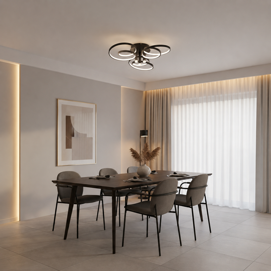 Lustre LED avec télécommande ORMS Magno, 3000K/4000K/6000K, 146W, Noir