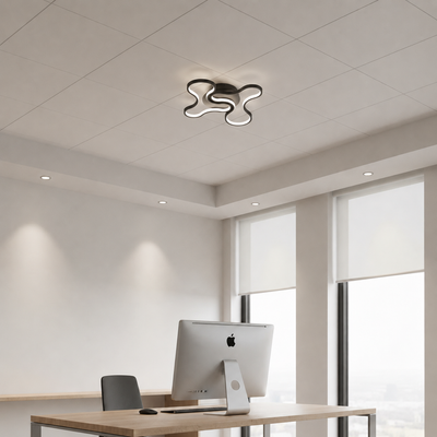 Lustre LED avec télécommande ORMS Nobile, 3000K/4000K/6000K, 84W, Métal et Plastique, Noir