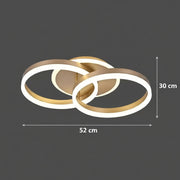 Lustre LED avec télécommande RINOVA 41W, 2 Cercles, Lumière Froide/Chaude/Neutre, Dimmable, Or Lustre LED avec télécommande Default Title Alessandro Design