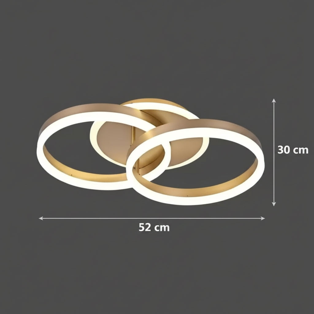 Lustre LED avec télécommande RINOVA 41W, 2 Cercles, Lumière Froide/Chaude/Neutre, Dimmable, Or Lustre LED avec télécommande Default Title Alessandro Design