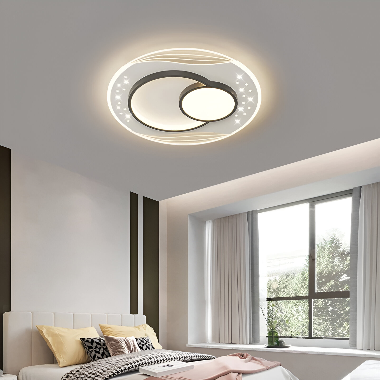 Lustre LED avec télécommande SERPENTA 51W, Rond, Lumière Froide/Chaude/Neutre, Dimmable, Noir Lustres LED avec télécommande Default Title Alessandro Design