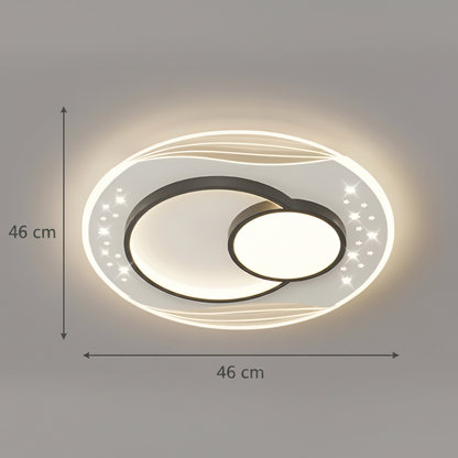 Lustre LED avec télécommande SERPENTA 51W, Rond, Lumière Froide/Chaude/Neutre, Dimmable, Noir