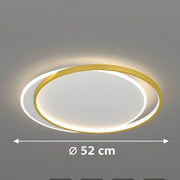Lustre LED avec télécommande SOLARA 51W, 2 Cercles, Lumière Froide/Chaude/Neutre, Dimmable, Lustres LED Or Blanc avec Télécommande Titre par Défaut Alessandro Design